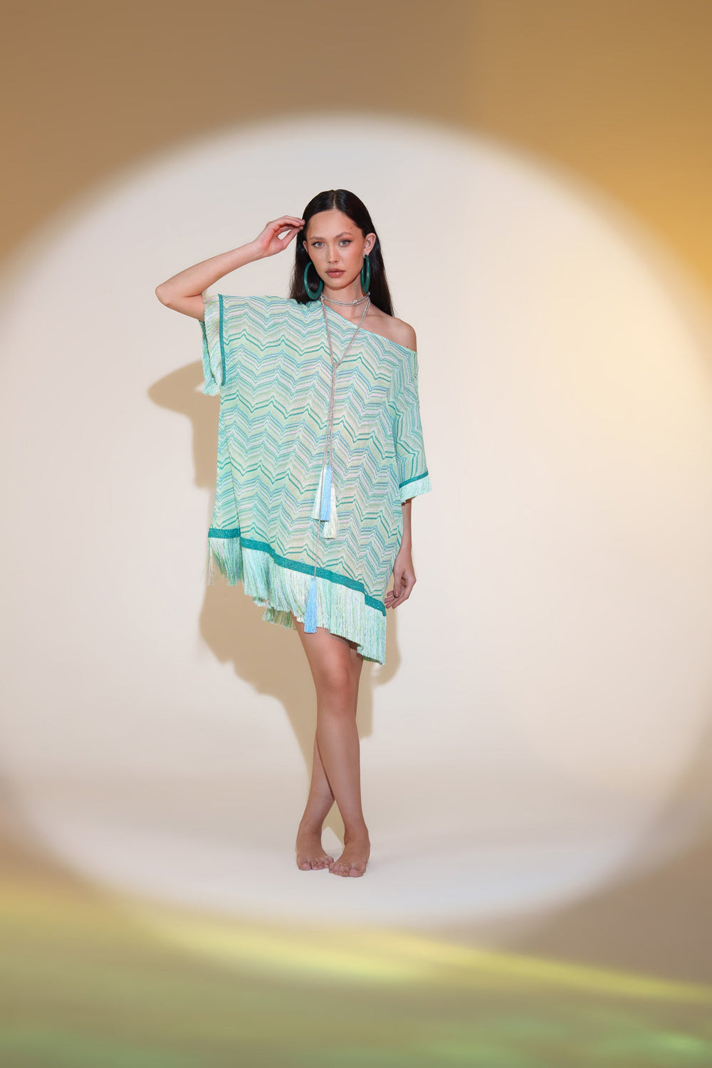 White Gold Poncho Fringes - Premium Poncho from Pho Firenze - Just $390! Shop now at Marina St Barth