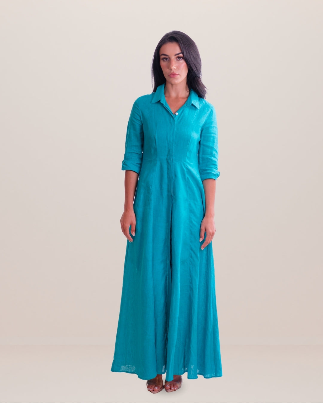 Shirt Dress Long Linen Solid - Premium Dresses from Marina St. Barth - Just $450! Shop now at Marina St Barth