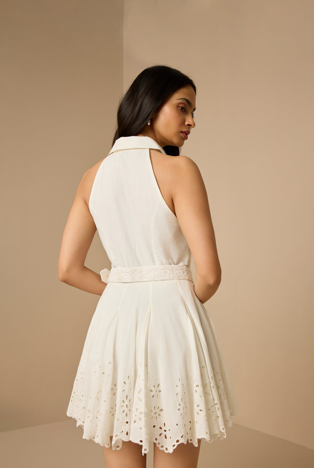 Hemant and Nandita Short Dress with Buckle Belt | White | Size S | Shopbop Hemant and Nandita Short Dress with Buckle Belt | White | Size S | Shopbop