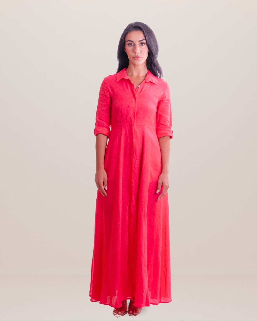 Shirt Dress Long Linen Solid - Premium Dresses from Marina St. Barth - Just $450! Shop now at Marina St Barth