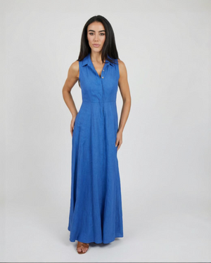 Linen Shirt Dress No Sleeve