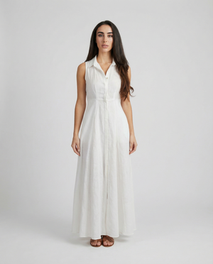Linen Shirt Dress No Sleeve