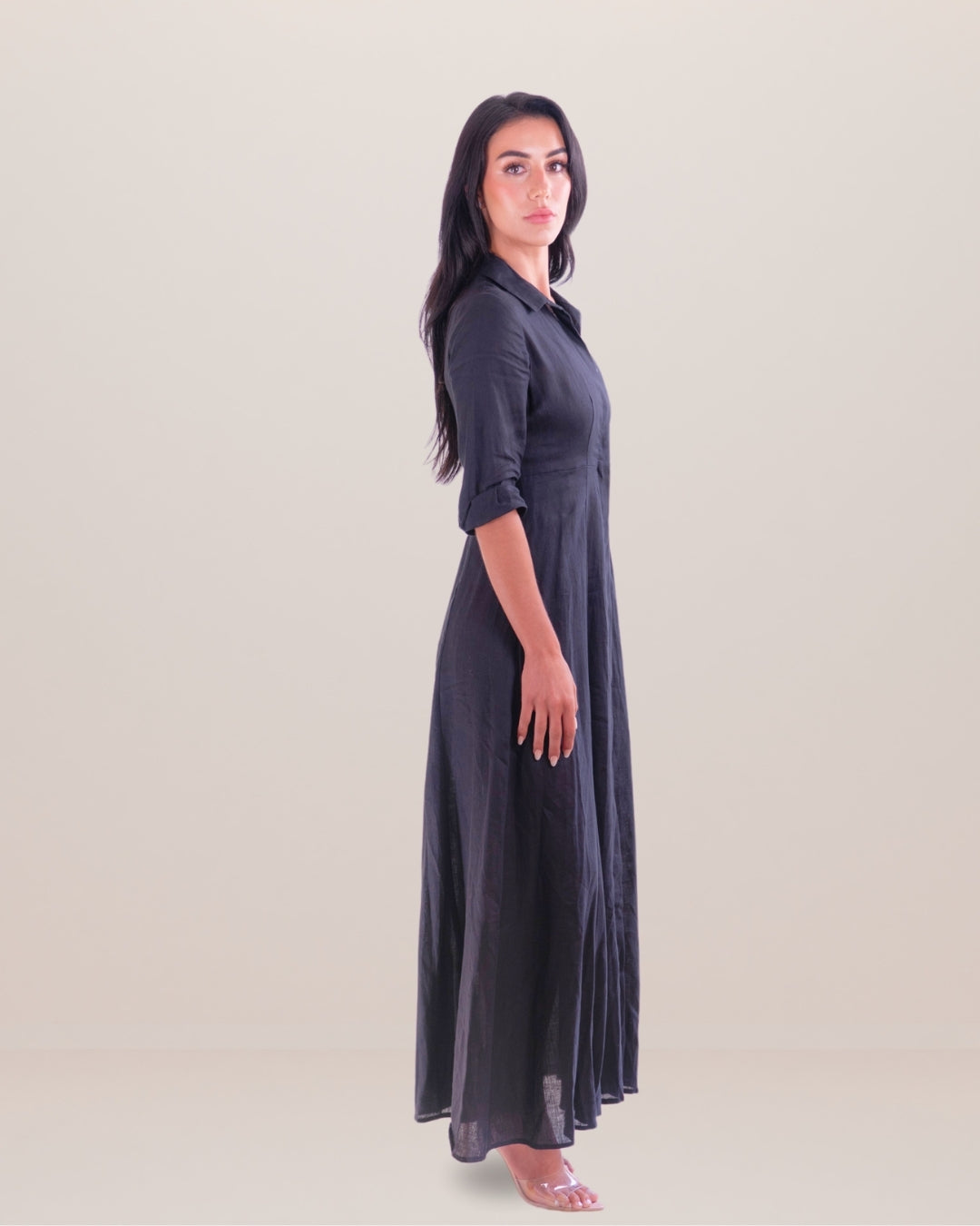 Shirt Dress Long Linen Solid - Premium Dresses from Marina St. Barth - Just $450! Shop now at Marina St Barth