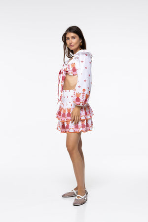Pauline Skirt Peach Pineapple