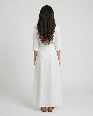 Shirt Dress Long Linen Solid