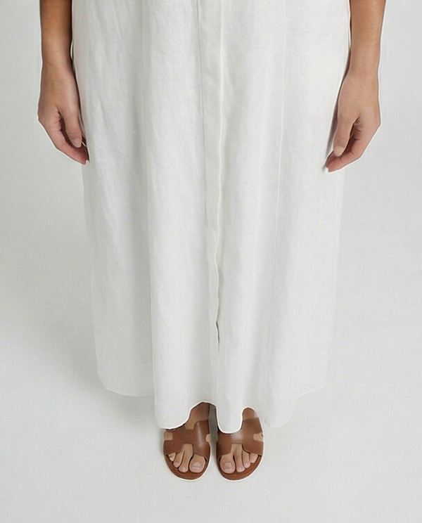 Shirt Dress Long Linen Solid