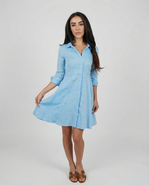 Shirt Dress Mini Linen Finta