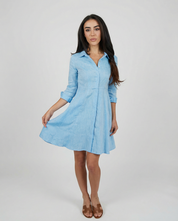 Shirt Dress Mini Linen Finta