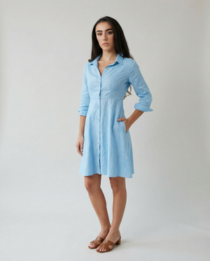 Shirt Dress Mini Linen Finta
