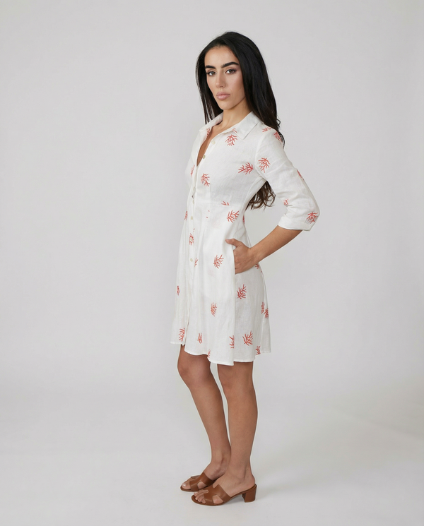 Shirt Dress Mini Linen Finta