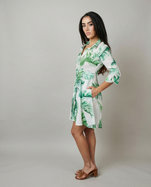 Shirt Dress Mini Linen Finta