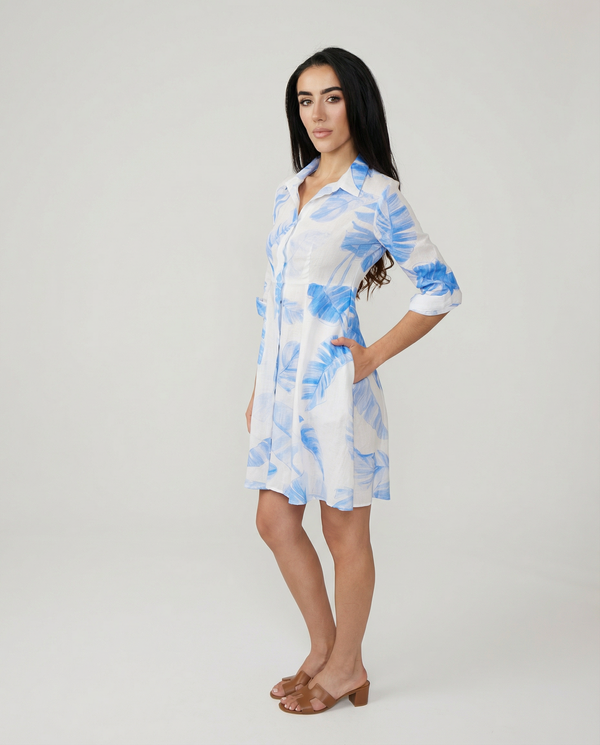 Shirt Dress Mini Linen Finta