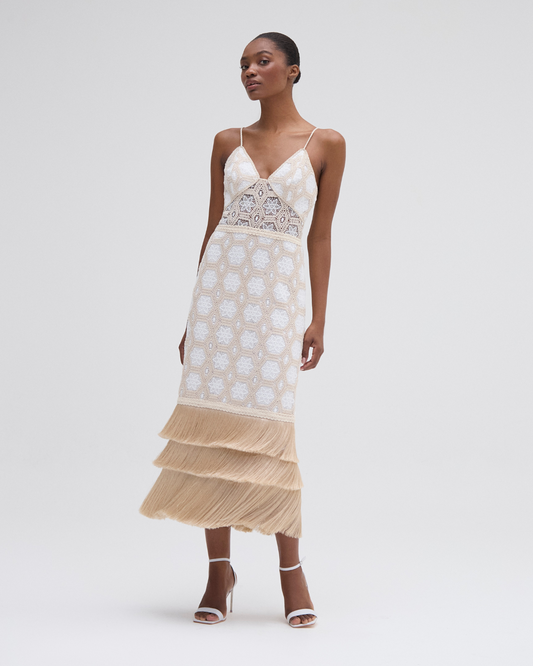 PatBo Crochet Plunge Midi Dress - Premium Dress from PatBo - Just $975! Shop now at Marina St Barth