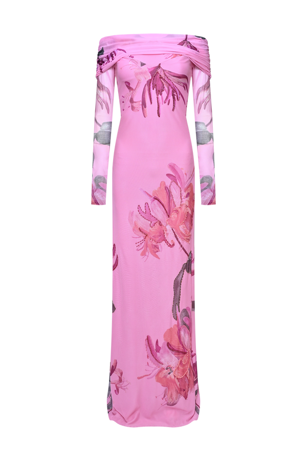 PatBo Honey Flower Tulle Maxi Dress