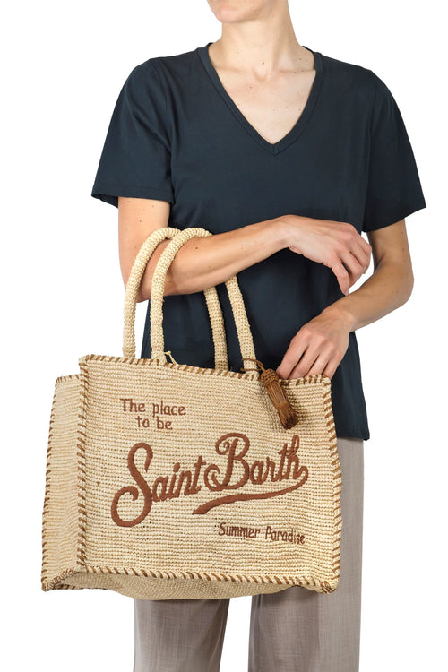 Vanity Raffia Trim Bag