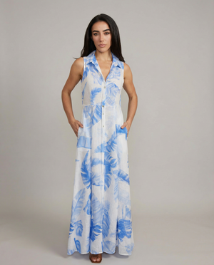 Linen Shirt Dress No Sleeve