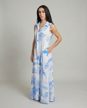 Linen Shirt Dress No Sleeve