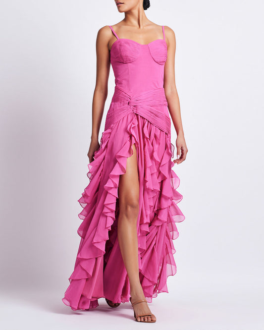 PatBo Bustier Ruffle Maxi Dress - Premium Long Dresses from Marina St Barth - Just $1100! Shop now at Marina St Barth