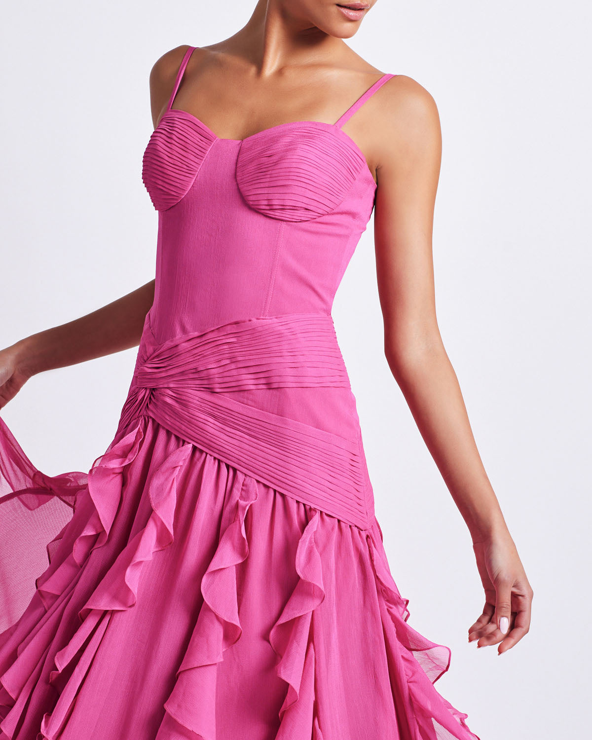 PatBo Bustier Ruffle Maxi Dress - Premium Long Dresses from Marina St Barth - Just $1100! Shop now at Marina St Barth