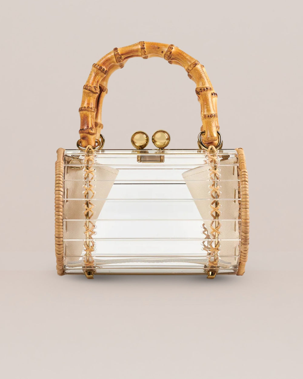 Gold Bamboo Bag Crystal