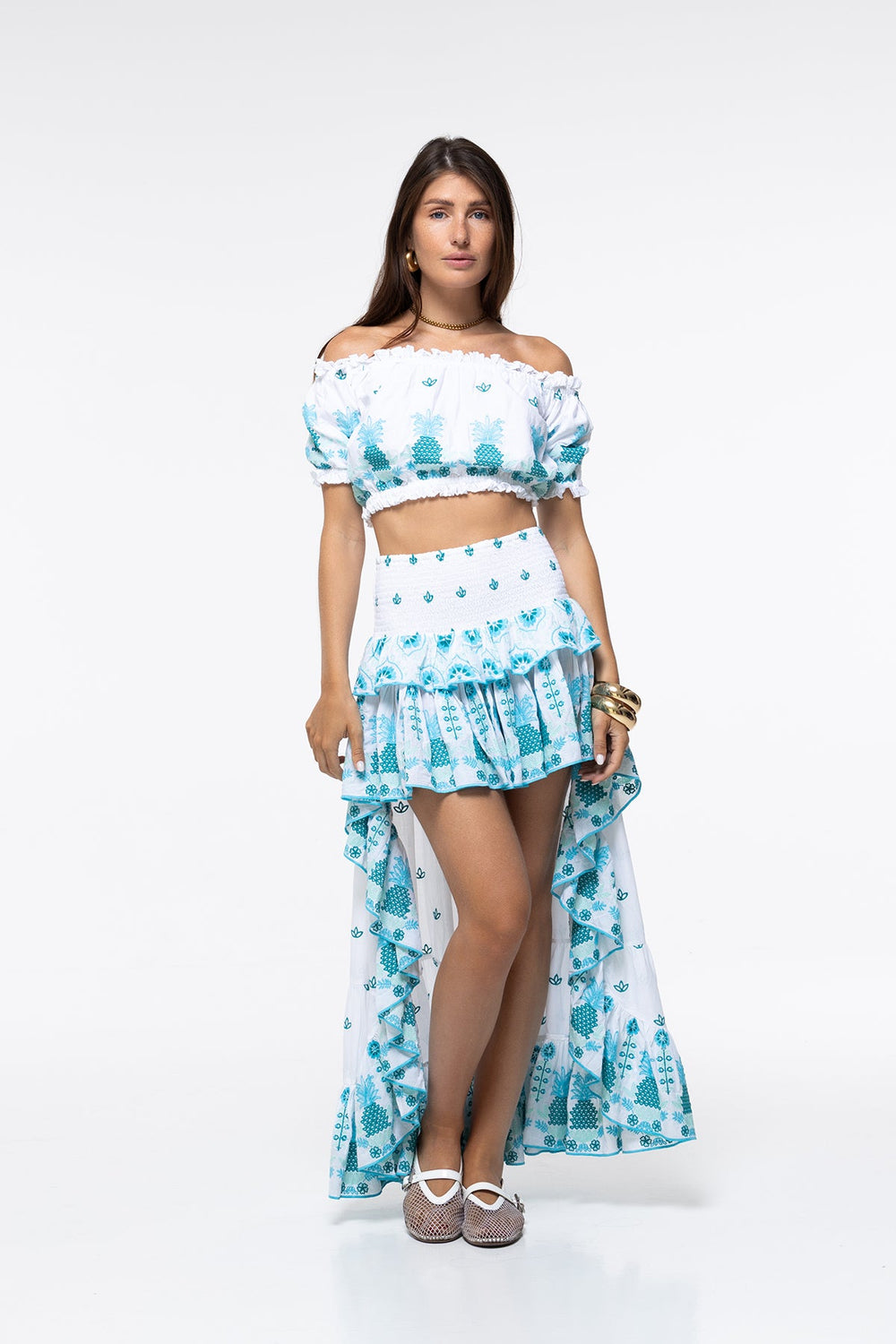 Jenna Top Aqua Pineapple