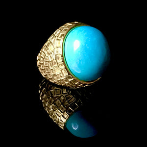Tay Amazonite Set Chiselled Ring by Tay from Marina St Barth