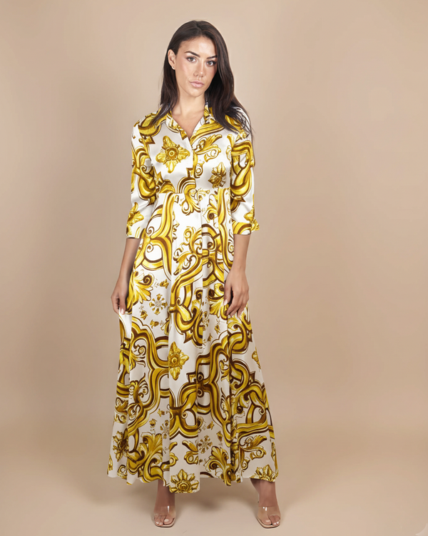 yellow silk shirt dress Satin Knot Oxford Shirt Dress