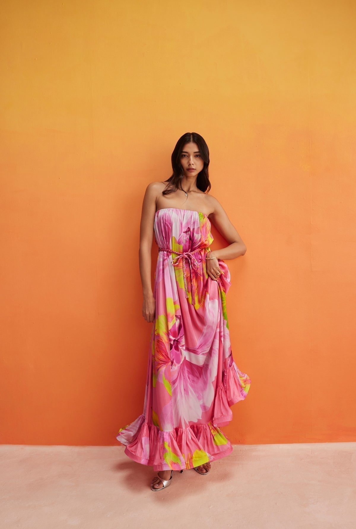 Hemant & Nandita Mina Long Dress Braided Belt | Marina St Barth