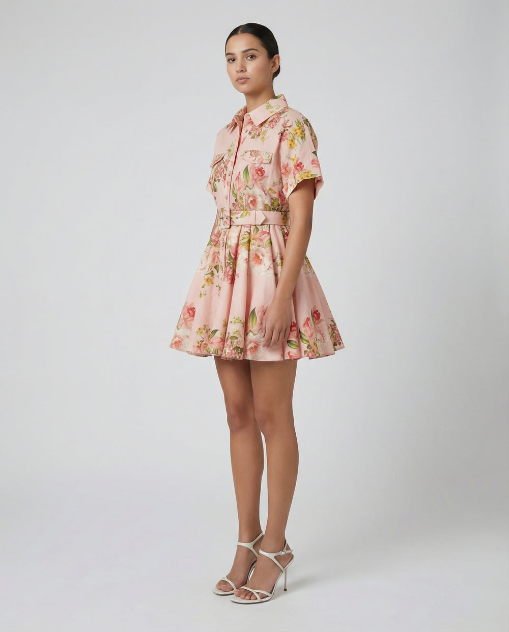Ayla Buckle Belt Short Dress