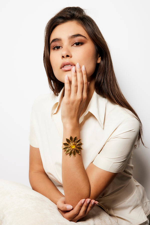 Sylvia Toledano Cuff Sunflower - Premium Bracelet from Sylvia Toledano - Just $365! Shop now at Marina St Barth