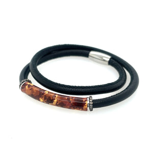 Ellen Hoffman Double wrap Black Leather - Premium Bracelet from Ellen Hoffman - Just $350! Shop now at Marina St Barth