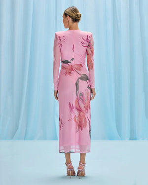 PatBo Honey Flower Tulle Midi Dress