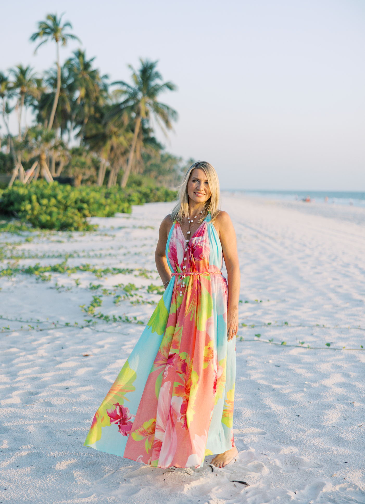 beach dress boutique Just Visiting Pink Abstract Dress