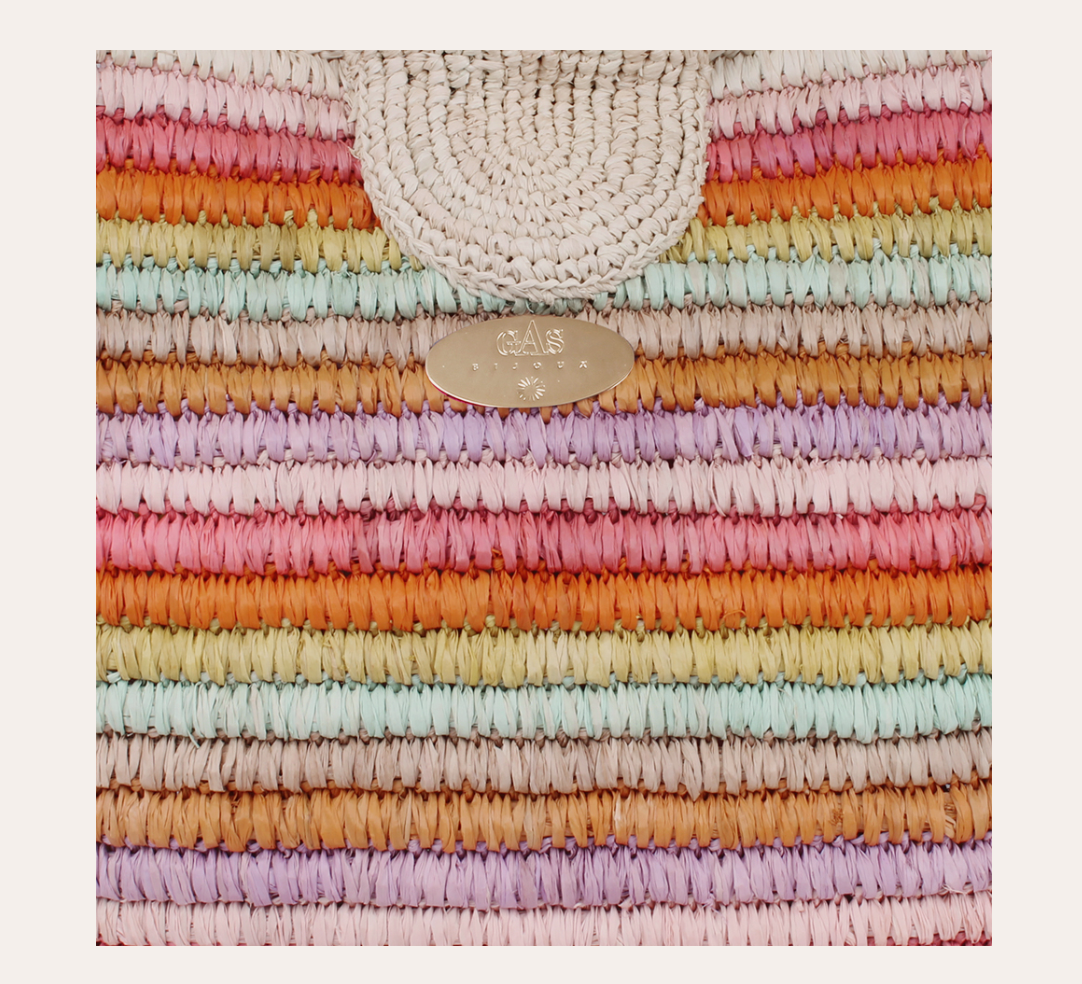 Grand sac cabas souple tissu coton rayures marin rose sequins - TRES BON  ETAT