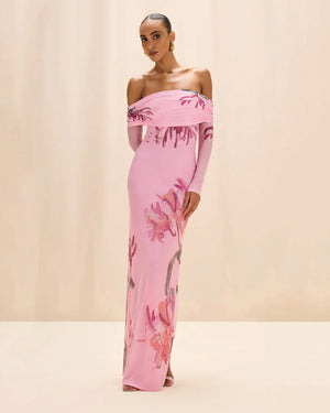 PatBo Honey Flower Tulle Maxi Dress