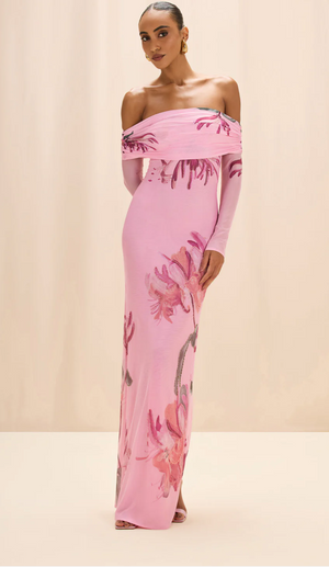 PatBo Honey Flower Tulle Maxi Dress