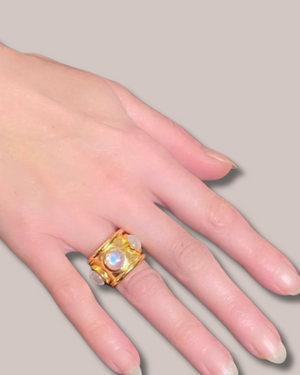 Tay Aquamarine Set Guinevere Ring by Tay from Marina St Barth