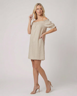 Linen Susanna off the Shoulder Dress