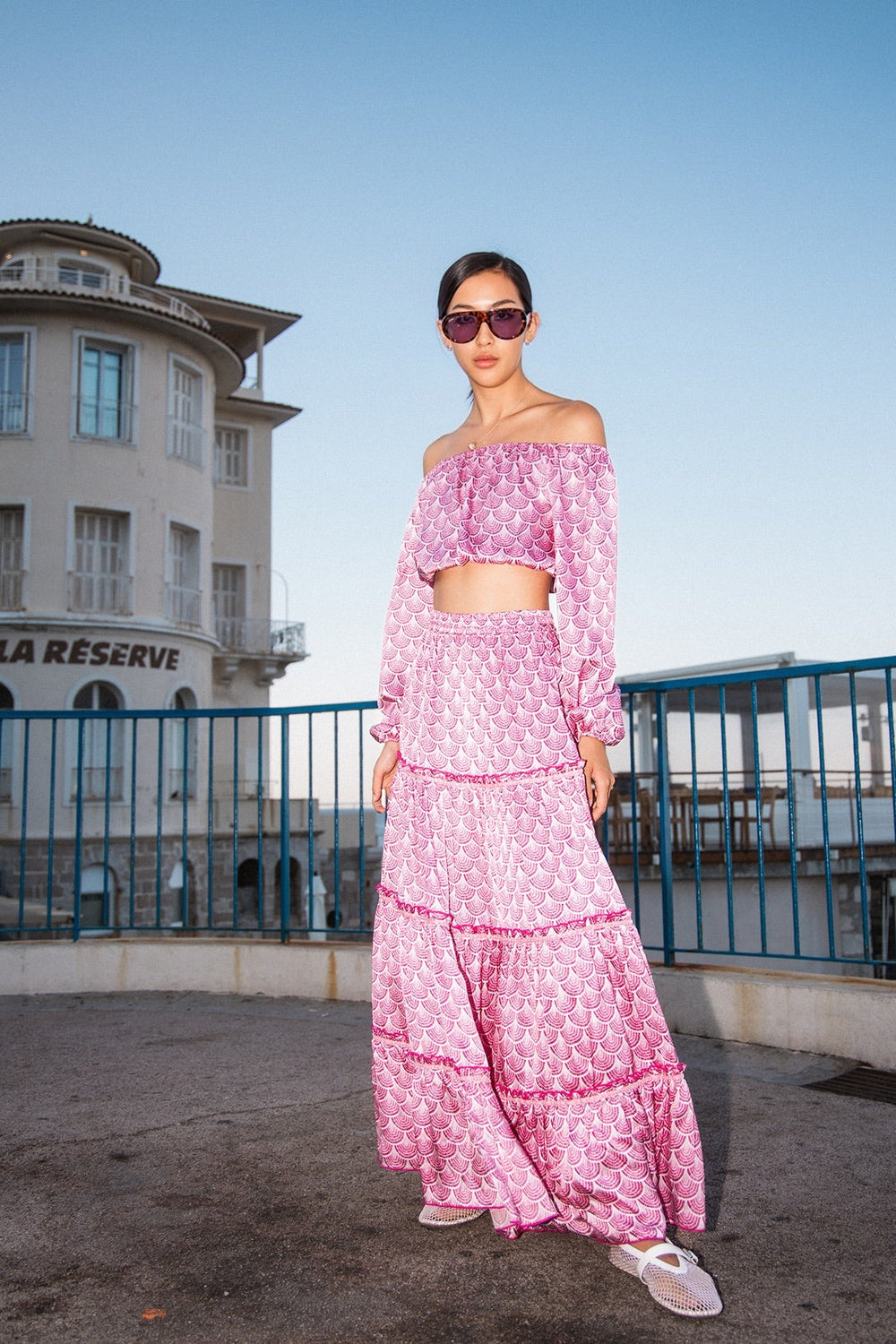 Marlea Marine Maxi Skirt Silk by Marlea from Marina St Barth