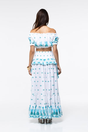 Jenna Top Aqua Pineapple