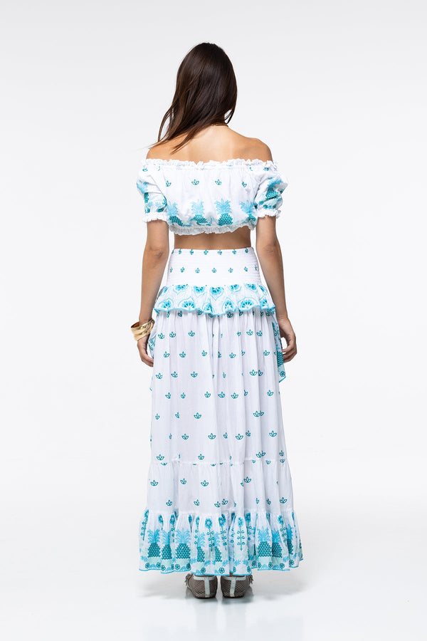 Jenna Top Aqua Pineapple