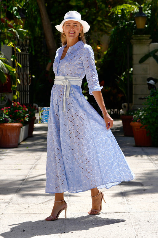 Spolverino Long Dress Eyelet - Premium Dresses from Marina St. Barth - Just $470! Shop now at Marina St Barth