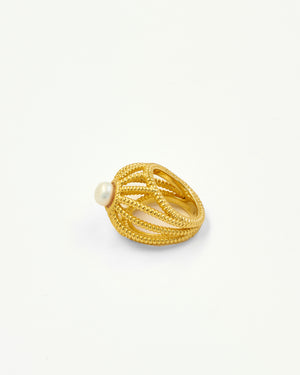 Tay Pearl Set Ropetwist Princess Ring by Tay from Marina St Barth