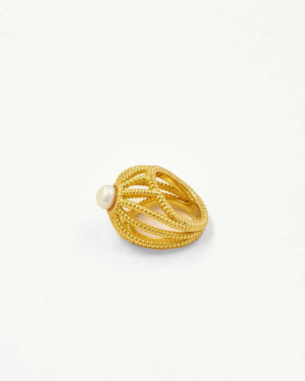 Tay Pearl Set Ropetwist Princess Ring by Tay from Marina St Barth