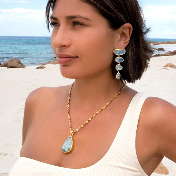 Aquamarine Rock Pendant by Lassanai from Marina St Barth
