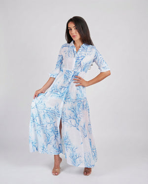 Shirt Dress New Linen Printed