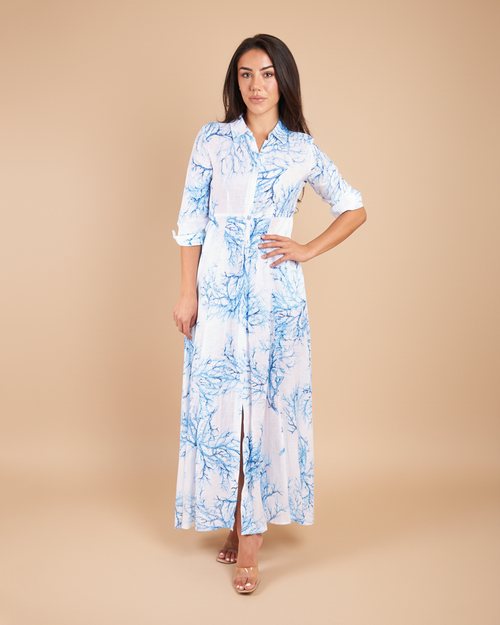 Shirt Dress New Linen Printed