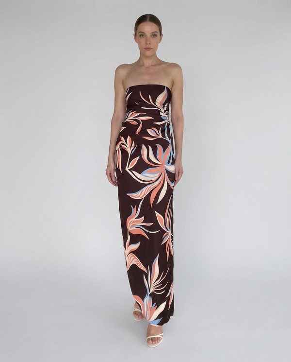 Fern Tube Ruched Maxi Dress