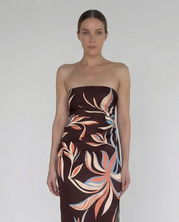 Fern Tube Ruched Maxi Dress