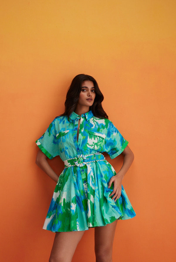 short dress in cobalt blue hemant and nandita Hemant and Nandita | Dresses | Hemant And Nandita Short Dress Wbelt Buckle Cobalt Blue L